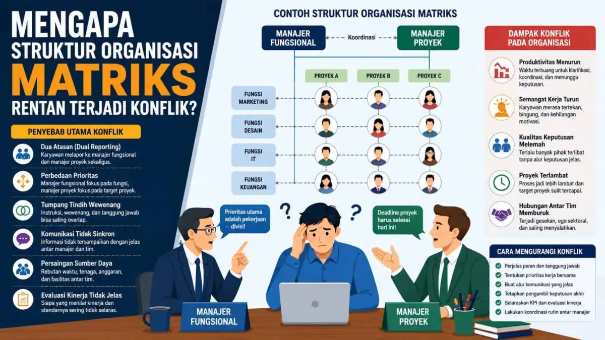 Mengapa Struktur Organisasi Matriks Rentan Terjadi Konflik? Ini Penjelasan Lengkapnya
