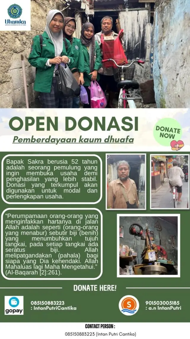 Mahasiswi Kelompok 5 MK Kemuhammadiyahan Fakultas Farmasi dan Sains UHAMKA Selenggarakan Pemberdayaan Keluarga Dhuafa