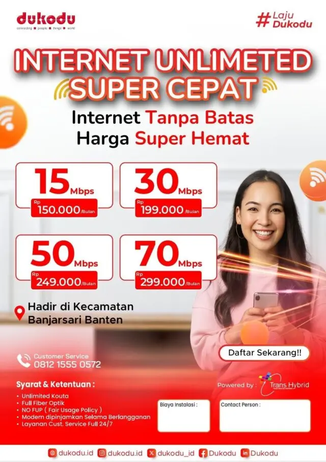Wifi Dukodu dinilai lebih murah oleh para konsumen, pada Senin (27/07/2026). Wifi Dukodu dinilai lebih murah oleh para konsumen, pada Senin (27/07/2026).