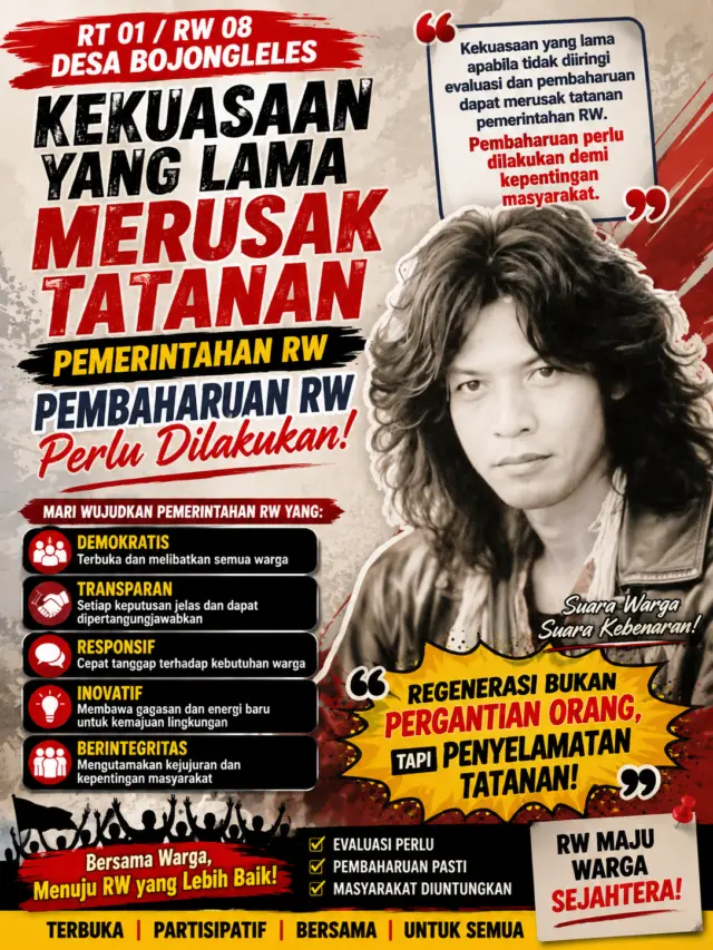 Wawan Ketua RT 01/RW 08: Kekuasaan yang Terlalu Lama Berpotensi Merusak Tatanan Pemerintahan RW, Ini Kata Kades Bojongleles