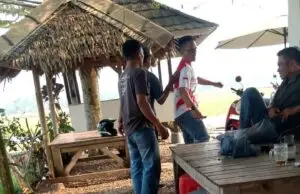 Kepala Desa Rahong Kecamatan Malingping Diduga ajak Berantem para Wartawan yang menanyakan anggaran Irigasi Tersier, pada Minggu (16/08/2026).