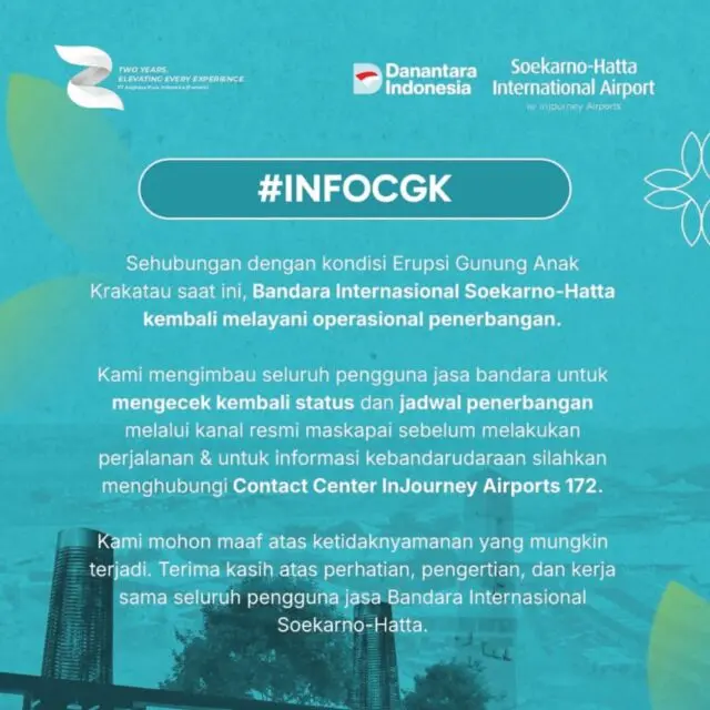 Bandara Soekarno-Hatta Kembali Beroperasi Pascaerupsi Bandara Soekarno-Hatta Kembali Beroperasi Pascaerupsi