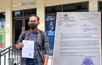 Jamaludin alias Bejo laporkan Kepala Desa Rahong Kecamatan Malingping ke Mapolres Lebak, dan tahap laporan ditindaklanjuti Mapolres pada Senin (28/09/2026).