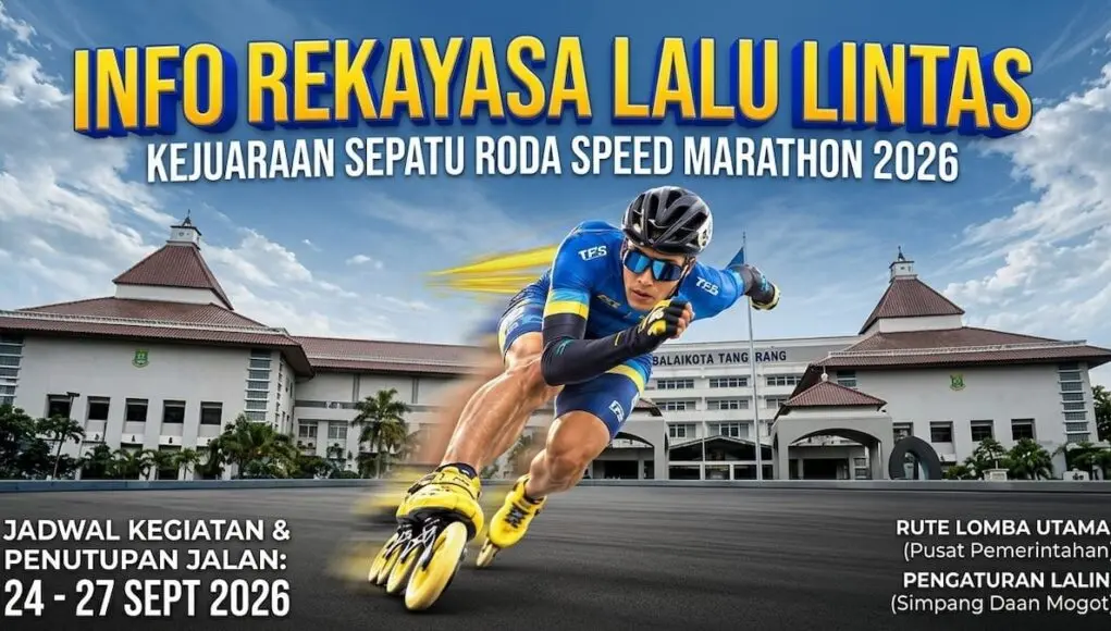 Jalan Ditutup 24–27 September, Ini Rekayasa Lalin Kejuaraan Sepatu Roda Tangerang Jalan Ditutup 24–27 September, Ini Rekayasa Lalin Kejuaraan Sepatu Roda Tangerang