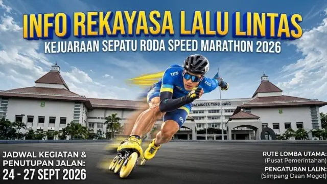 Jalan Ditutup 24–27 September, Ini Rekayasa Lalin Kejuaraan Sepatu Roda Tangerang Jalan Ditutup 24–27 September, Ini Rekayasa Lalin Kejuaraan Sepatu Roda Tangerang