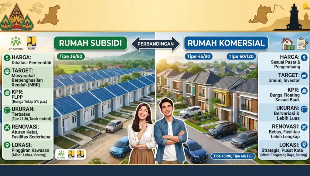 Perbedaan Rumah Subsidi dan Komersial Panduan Lengkap Warga Banten