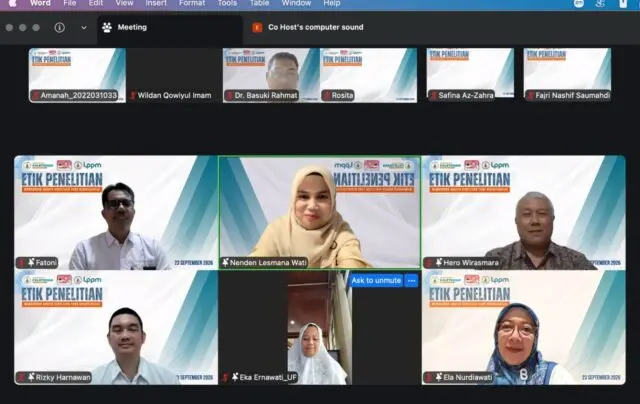 Peserta Webinar Etik Penelitian Universitas Faletehan Serang