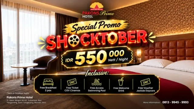 Sambut Oktober dengan Promo Menarik, Pakons Prime Hotel Tangerang Hadirkan Shocktober x CGV dan Halloween Room Package Sambut Oktober dengan Promo Menarik, Pakons Prime Hotel Tangerang Hadirkan Shocktober x CGV dan Halloween Room Package